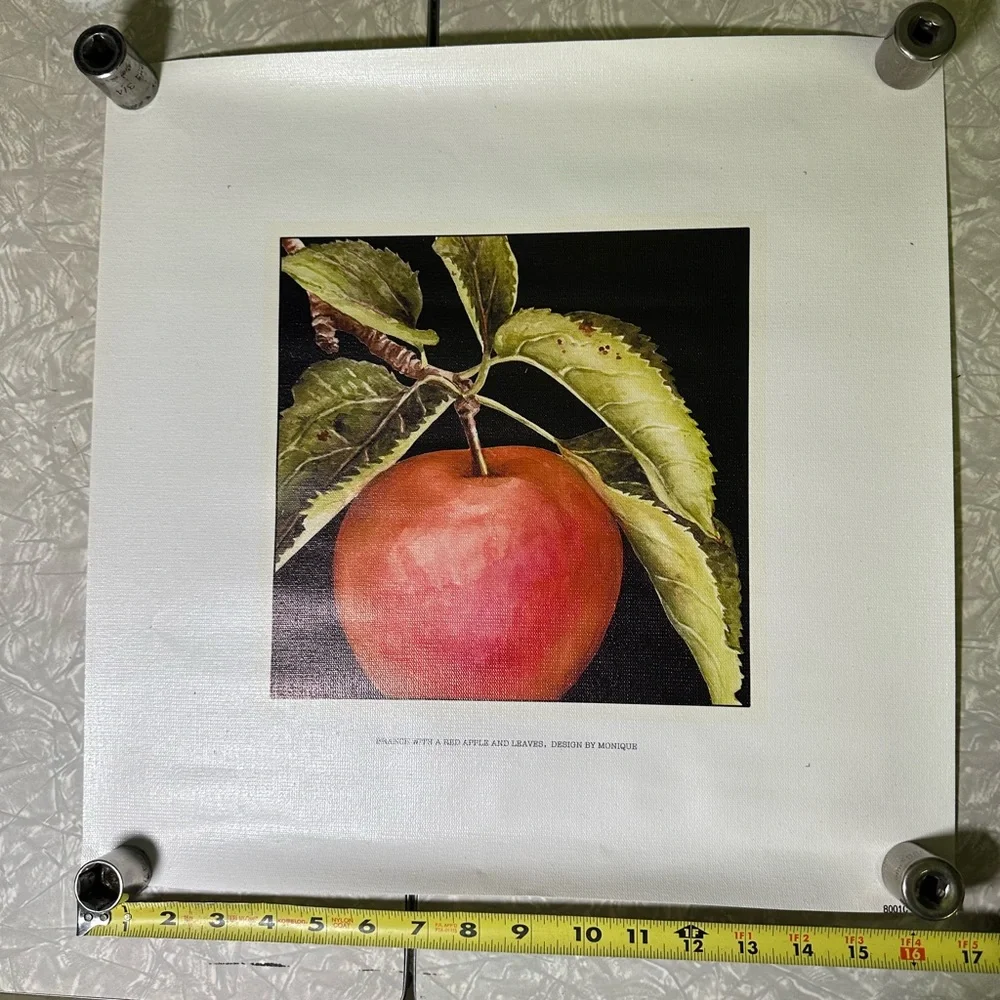 Printed art on loose‎ unstretched Canvas Red Apple Vintage Style Craft
